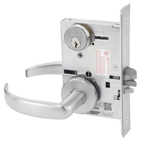 CORBIN RUSSWIN Institution or Utility Mortise Lock, PS Lever, A Rose, Satin Chrome ML2032 PSA 626